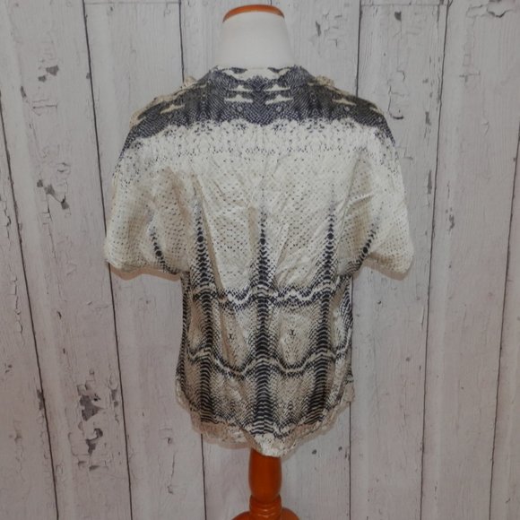 Anne Klein Size 14 Snake Print 100% Silk Shirt Top - Picture 4 of 8